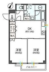 サンハイツ相模大野第2 2DKの間取図画像