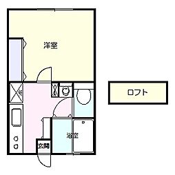 パーソナルマンション北富士 1DKの間取図画像
