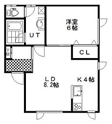 オーシャンビュー 1LDKの間取図画像