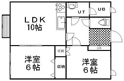 シティガーデン 2LDKの間取図画像