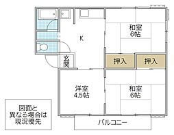 コーポナリタ 3Kの間取図画像