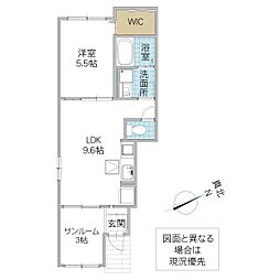 メゾン・ド・モリヤマ III 1階1LDKの間取り