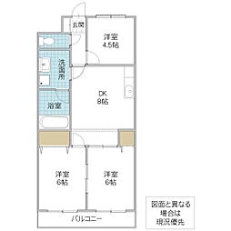 ロイヤルハイツ大久保 3DKの間取図画像