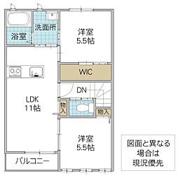 パークアベニューD棟 2LDKの間取図画像