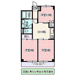コープカメリア 3DKの間取図画像
