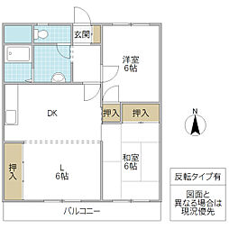 吉村マンション 2LDKの間取図画像