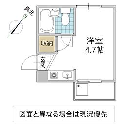 ハイツくれよん 1Kの間取図画像