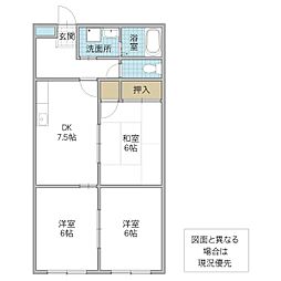 グランシャトーS-1 3DKの間取図画像