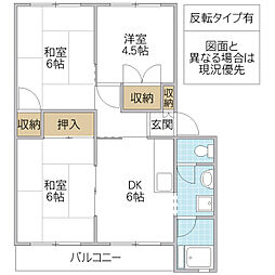 諏訪原住宅 3DKの間取図画像