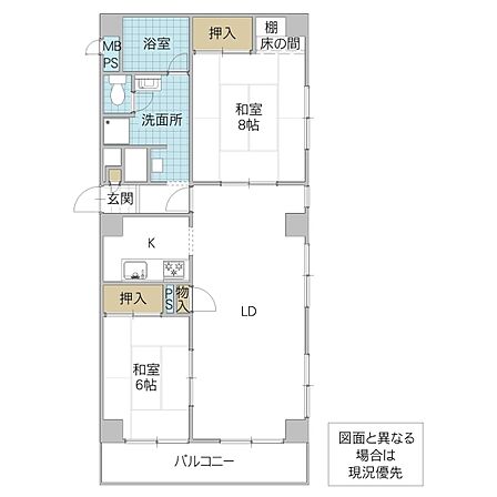 2LDK 間取り