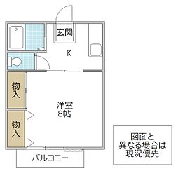 リベール・エム 1Kの間取図画像