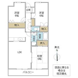 常豊共同ビル 3LDKの間取図画像