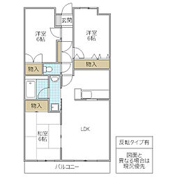 常豊共同ビル 3LDKの間取図画像
