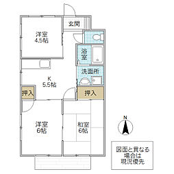正神堂ハイツA 3Kの間取図画像