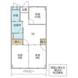 ハイツSTID棟 3DKの間取図画像