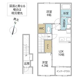 仮)那珂市菅谷字大木内新築アパート 2LDKの間取図画像