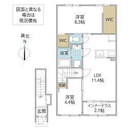 La Clairiere 2LDKの間取図画像