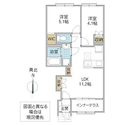 La Clairiere 2LDKの間取図画像