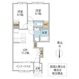 La Clairiere 2LDKの間取図画像