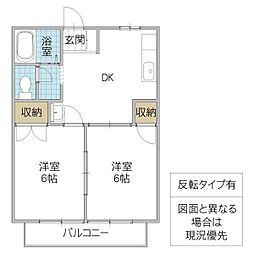 ニューシティ豊岡 2DKの間取図画像