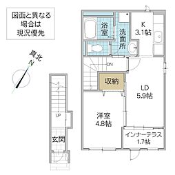 仮)那珂市菅谷字寄居新築アパート 1LDKの間取図画像