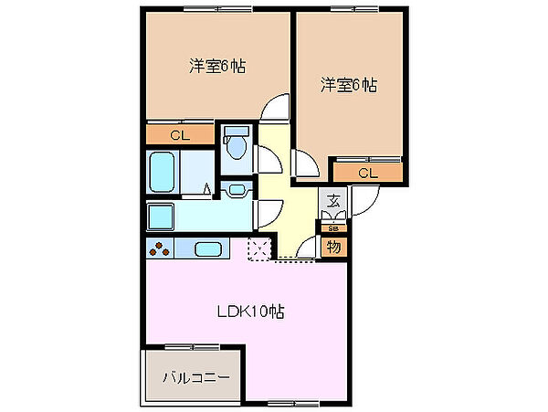 メゾン・ド・ソレイユ 203｜三重県三重郡川越町大字当新田(賃貸アパート2LDK・2階・51.15㎡)の写真 その2