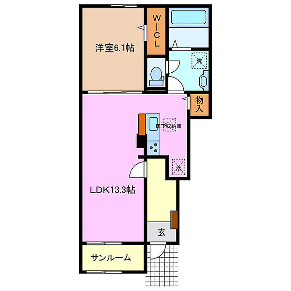 ヴィラ・グレイスフル 102｜三重県三重郡川越町大字南福崎(賃貸アパート1LDK・1階・50.05㎡)の写真 その2