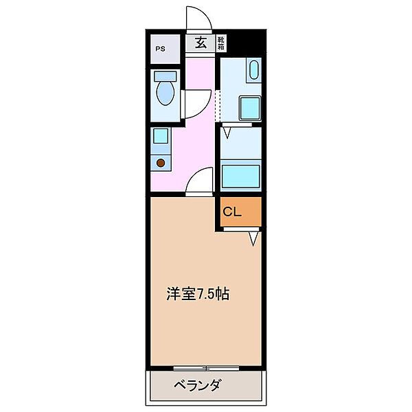 ウェルセレッソWEST 401｜三重県四日市市茂福町(賃貸マンション1K・4階・24.18㎡)の写真 その2