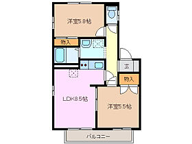 ウッディベル　Ｃ棟 201 ｜ 三重県四日市市伊坂台２丁目（賃貸アパート2LDK・2階・48.00㎡） その2