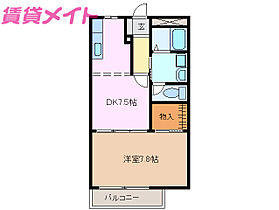 エステート川Ｃ棟  ｜ 三重県三重郡朝日町大字縄生（賃貸アパート1DK・2階・37.00㎡） その2