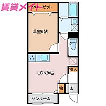 ウッドチップス  ｜ 三重県四日市市みゆきケ丘2丁目（賃貸アパート1LDK・1階・35.40㎡） その2