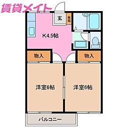 モン・シャトーC 2Kの間取図画像