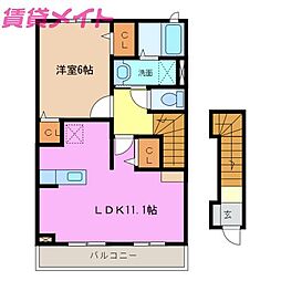 コルソ 1LDKの間取図画像