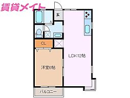 サンラフォーレ 1LDKの間取図画像