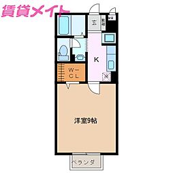 ベルポール守成 1Kの間取図画像