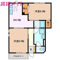 プチ・メゾン 2DKの間取図画像