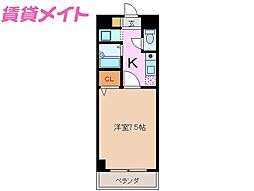 シノノメハイツ 1Kの間取図画像