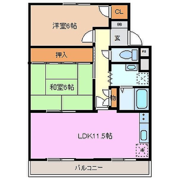 三重県桑名市大字和泉(賃貸マンション2LDK・3階・55.80㎡)の写真 その2
