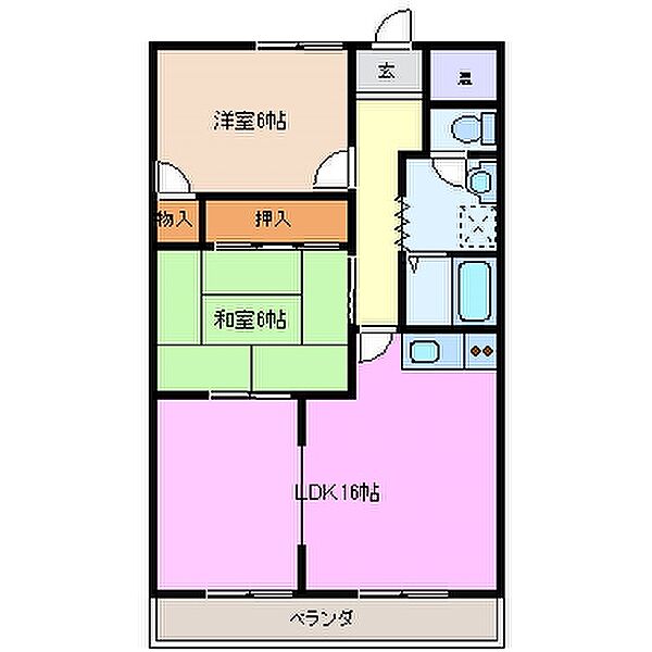 三重県桑名市大字江場(賃貸マンション2LDK・5階・62.37㎡)の写真 その2