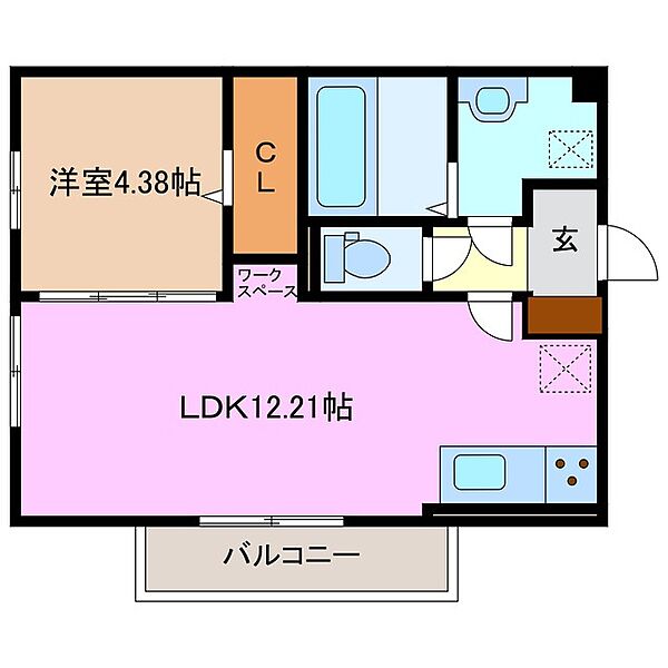 三重県桑名市大字矢田(賃貸アパート1LDK・2階・40.28㎡)の写真 その2