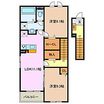 三重県三重郡川越町大字当新田（賃貸アパート2LDK・2階・58.57㎡） その2