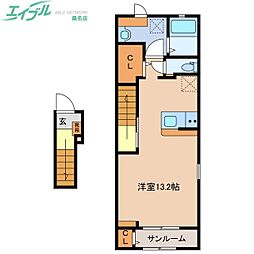 サンポーチ東方 B 2階/-