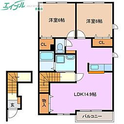 ティアモ A 2階/-