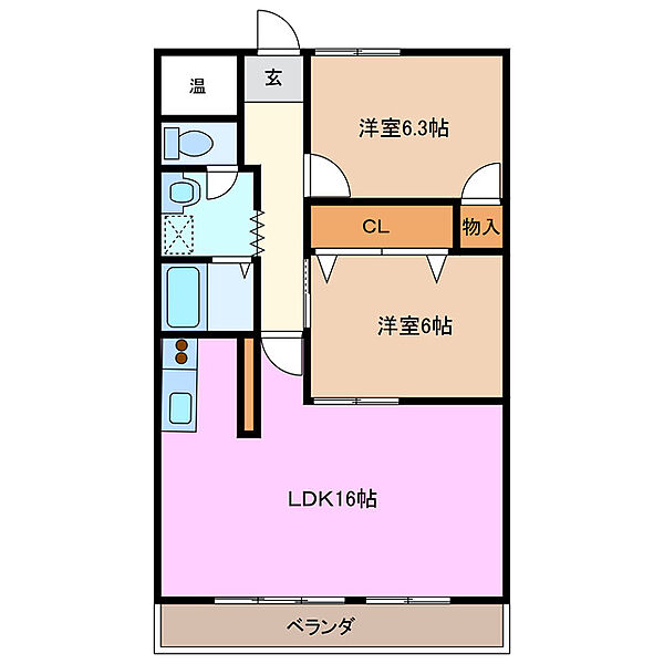 MKタウン江場 A棟 4C｜三重県桑名市大字江場(賃貸マンション2LDK・4階・62.37㎡)の写真 その2