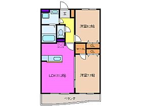 ウィステリア・レイ2番館 103 ｜ 三重県員弁郡東員町大字六把野新田（賃貸マンション2LDK・1階・55.66㎡） その2