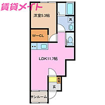 INABELL　A棟  ｜ 三重県いなべ市北勢町大辻新田（賃貸アパート1LDK・1階・40.10㎡） その2