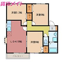 ビューティーテラス　A棟  ｜ 三重県桑名市星見ヶ丘3丁目（賃貸アパート3LDK・2階・62.22㎡） その2