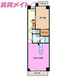 M'smansion 1LDKの間取図画像