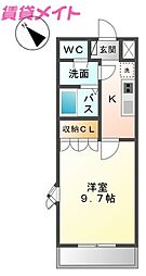 西之内フィールド 1Kの間取図画像