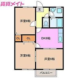 ファミーレソノハラ 3DKの間取図画像
